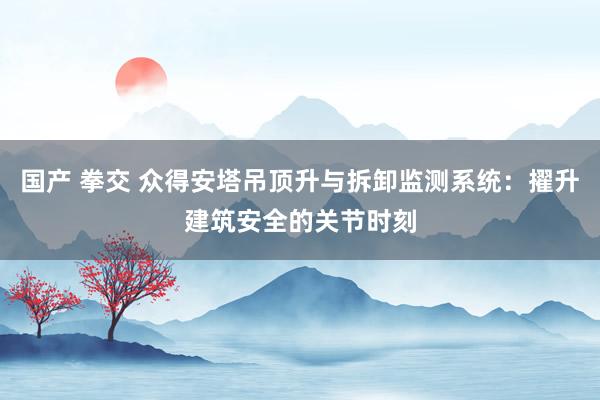 国产 拳交 众得安塔吊顶升与拆卸监测系统：擢升建筑安全的关节时刻