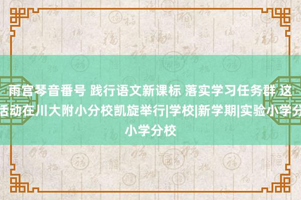 雨宫琴音番号 践行语文新课标 落实学习任务群 这场活动在川大
