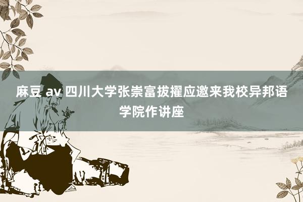 麻豆 av 四川大学张崇富拔擢应邀来我校异邦语学院作讲座
