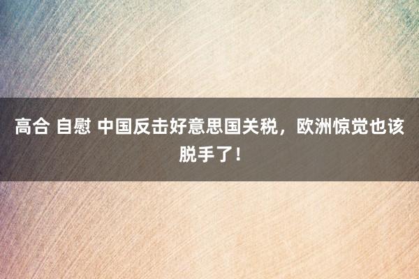 高合 自慰 中国反击好意思国关税，欧洲惊觉也该脱手了！