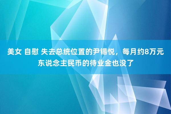 美女 自慰 失去总统位置的尹锡悦，每月约8万元东说念主民币的待业金也没了