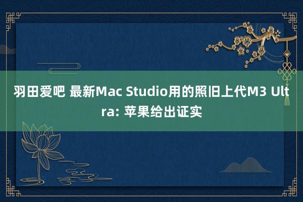 羽田爱吧 最新Mac Studio用的照旧上代M3 Ultr