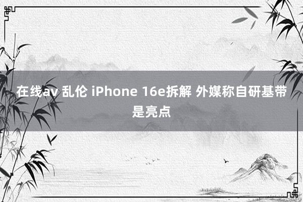 在线av 乱伦 iPhone 16e拆解 外媒称自研基带是亮点