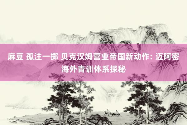 麻豆 孤注一掷 贝克汉姆营业帝国新动作: 迈阿密海外青训体系