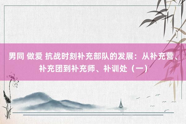 男同 做爱 抗战时刻补充部队的发展：从补充营、补充团到补充师、补训处（一）
