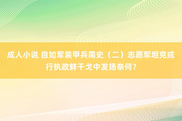 成人小说 自如军装甲兵简史（二）志愿军坦克戎行执政鲜干戈中发